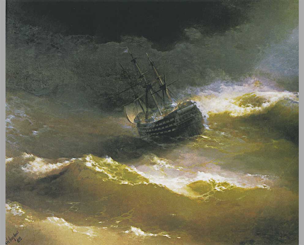 67 Корабль Императрица Мария во время шторма