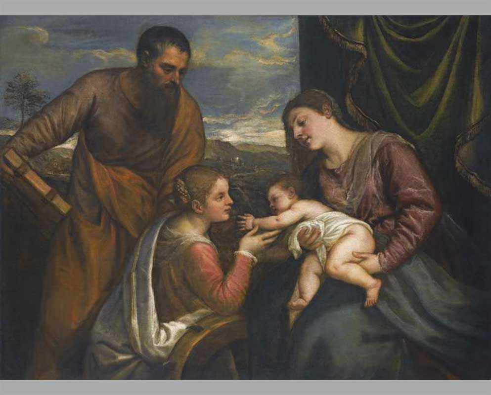 47 Мадонна с младенцем и со святыми Лукой и Екатериной Александрийской