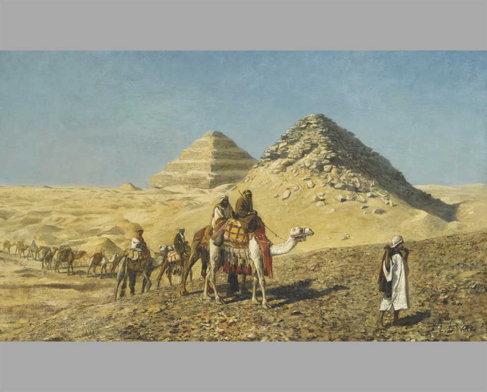 3 Караван верблюдов среди пирамид, Египет