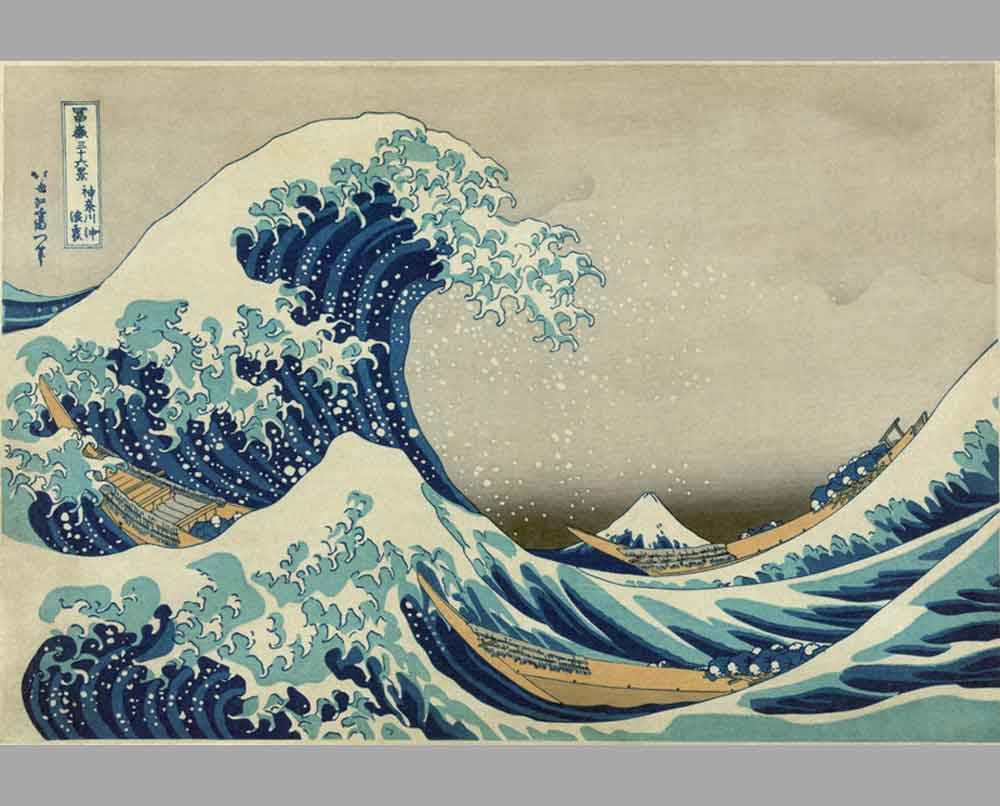 28 Кацусика Хокусай Большая волна в Канагаве