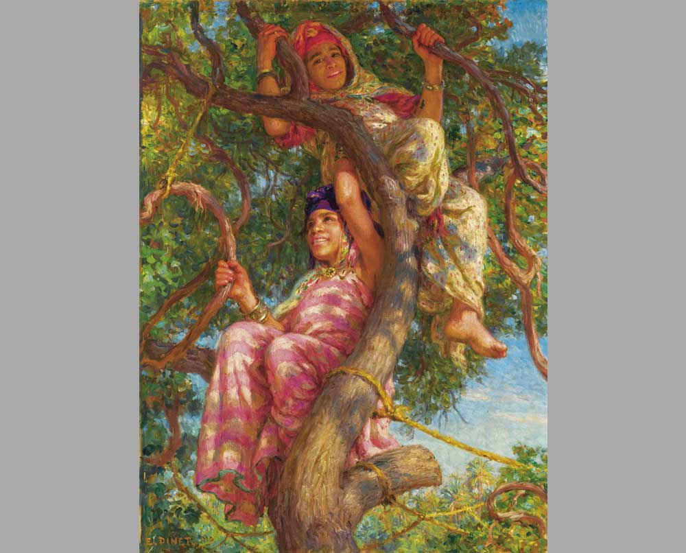 157 Этьен Дине Две девушки на дереве