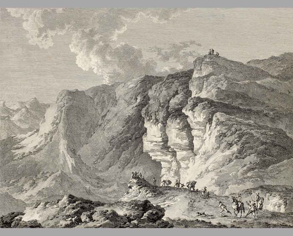 144 Гравюра Соляная шахта в окрестностях Алимена, Сицилия
