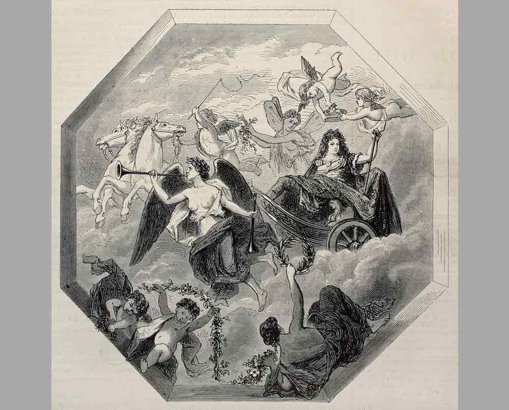 171 Гравюра Победа короля Людовика XIV ( потолочная фреска )