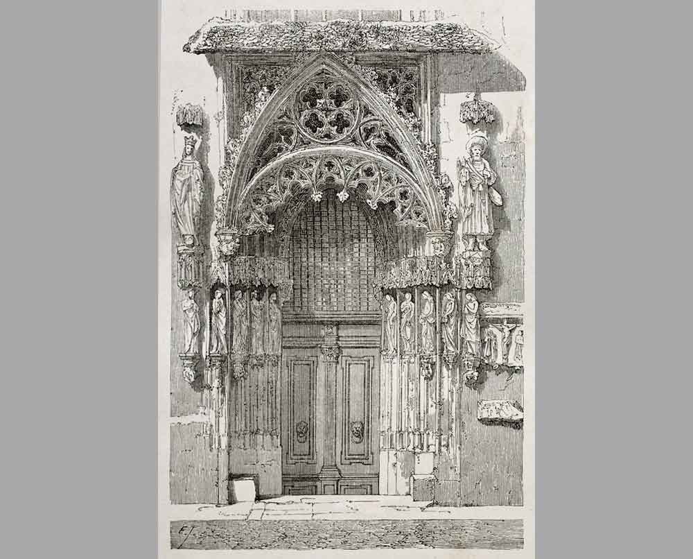 217 Гравюра Брачная дверь в церкви Св. Себальдуса, Нюрнберг