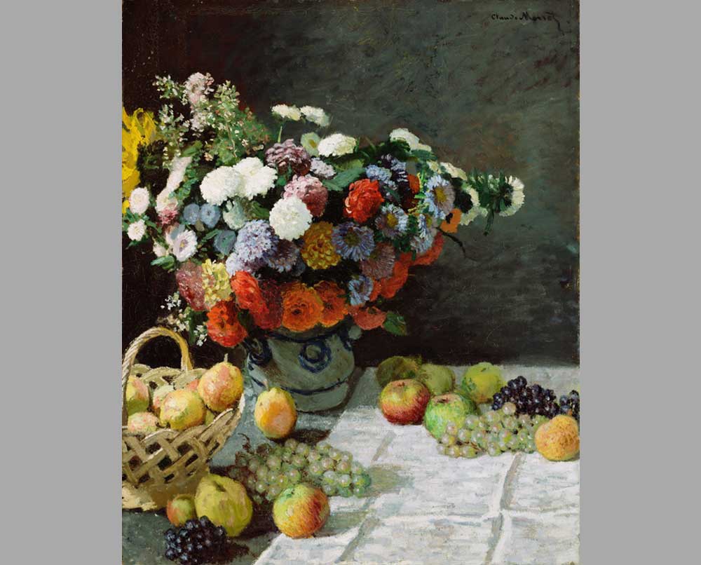 8 Клод Моне Натюрморт с цветами и фруктами